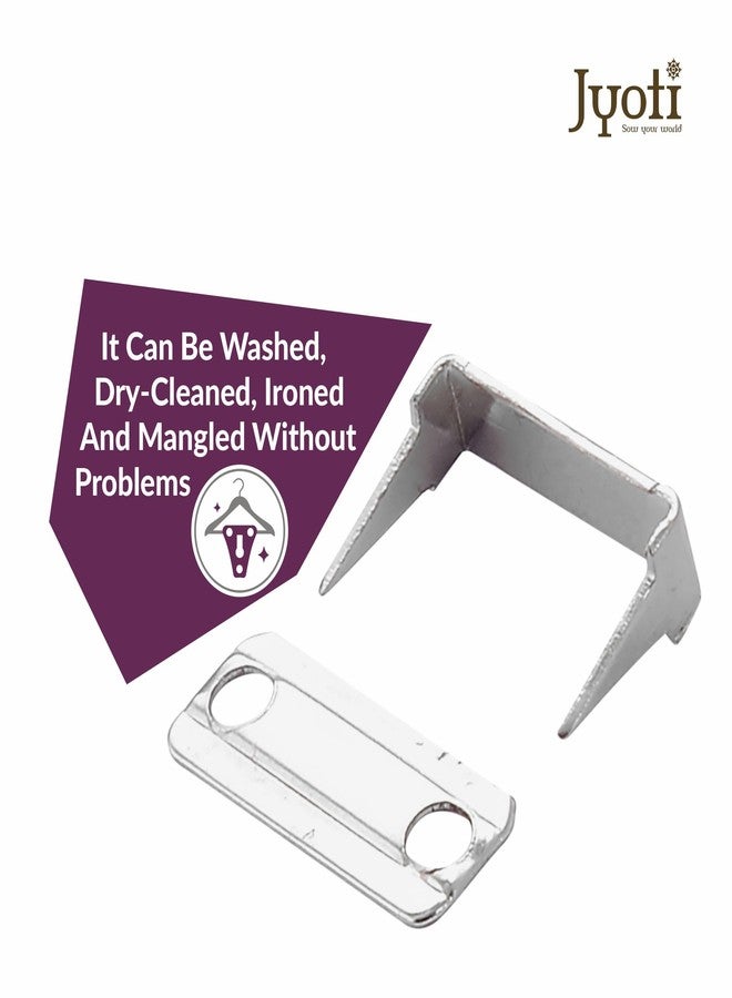 Jyoti Trouser Hook - 4 Part 4 Pin (100 Sets of Steel Material & Nickel Finish in a Pouch), Used in Frocks/Short/Pants/Dresses/Skirt/Slack/Sweaters/Garments, Also Used for Making DIY Items - Pack of 1 - Image 5