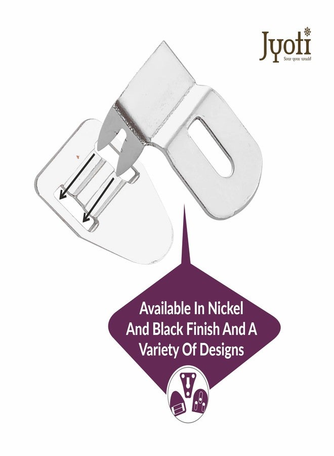 Jyoti Trouser Hook - 4 Part 4 Pin (100 Sets of Steel Material & Nickel Finish in a Pouch), Used in Frocks/Short/Pants/Dresses/Skirt/Slack/Sweaters/Garments, Also Used for Making DIY Items - Pack of 1 - Image 2