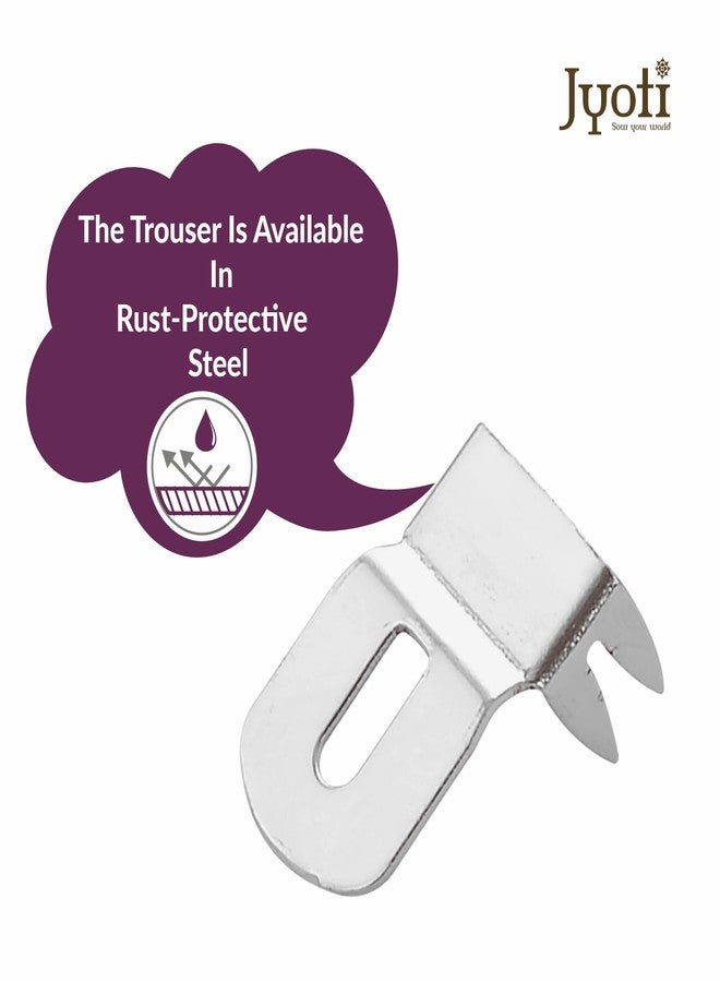 Jyoti Trouser Hook - 4 Part 4 Pin (100 Sets of Steel Material & Nickel Finish in a Pouch), Used in Frocks/Short/Pants/Dresses/Skirt/Slack/Sweaters/Garments, Also Used for Making DIY Items - Pack of 1 - Image 3