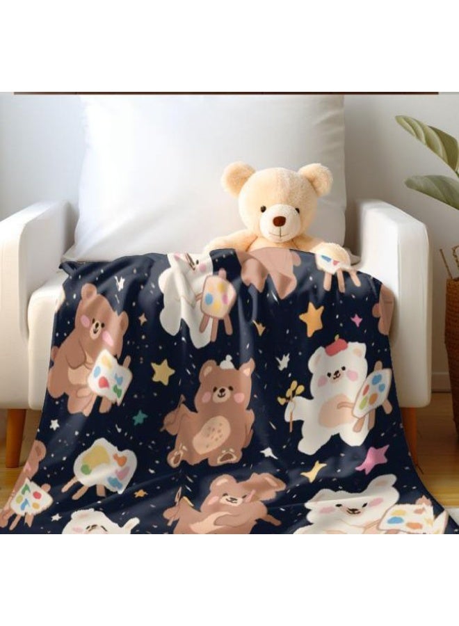 general Baby and children's cartoon flannel thin blanket (warm and comfortable, suitable for sleep, game use) 70cm*100cm - Image 2