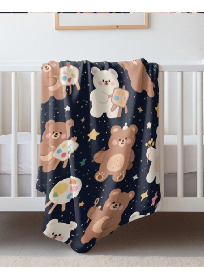general Baby and children's cartoon flannel thin blanket (warm and comfortable, suitable for sleep, game use) 70cm*100cm - Image 1