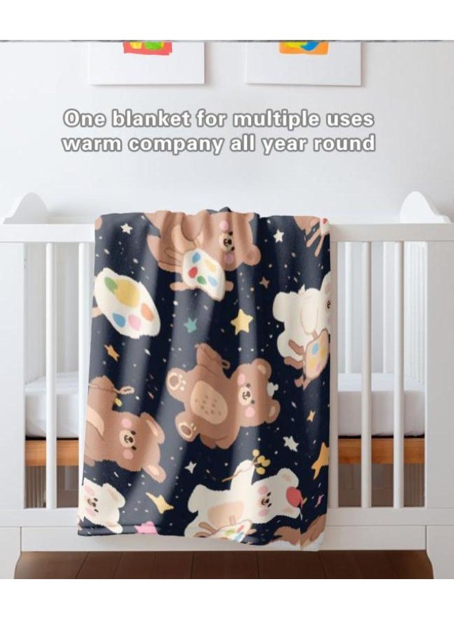 general Baby and children's cartoon flannel thin blanket (warm and comfortable, suitable for sleep, game use) 70cm*100cm - Image 3