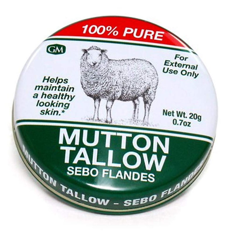Germa Mutton Tallow Cream - 100% Pure Sebo Flandes Moisturizer for Hands & Sunburn Relief, Adult Skin Care, 0.7oz