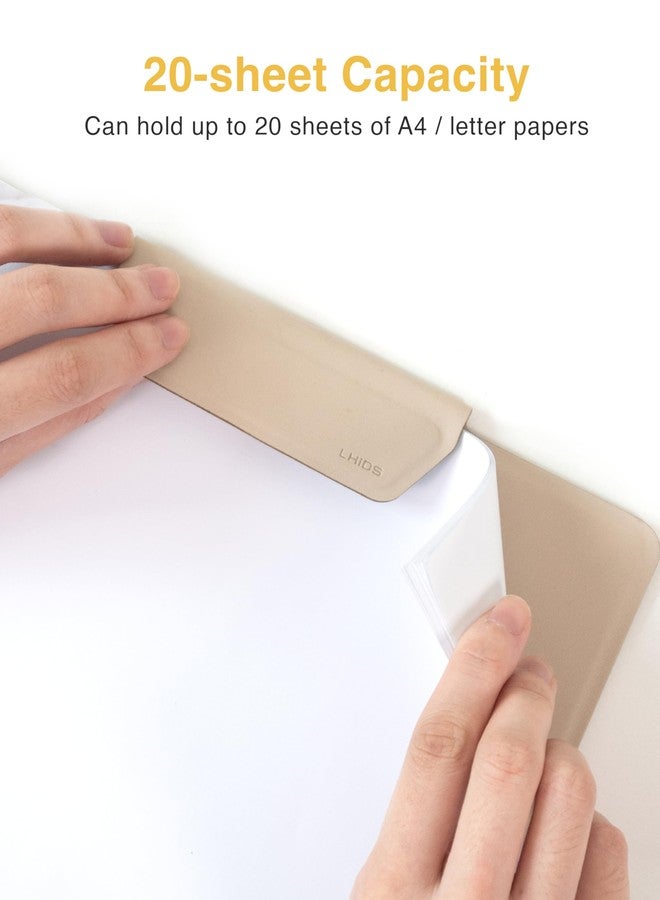 LHiDS Magnetic Clipboard - Slim Leather Writing Board with Detachable Pen Holder, Professional Magnetic Clipboards for Office, (A4 Letter Size, 9x12.5) (Apricot, A4 Letter) - Image 4