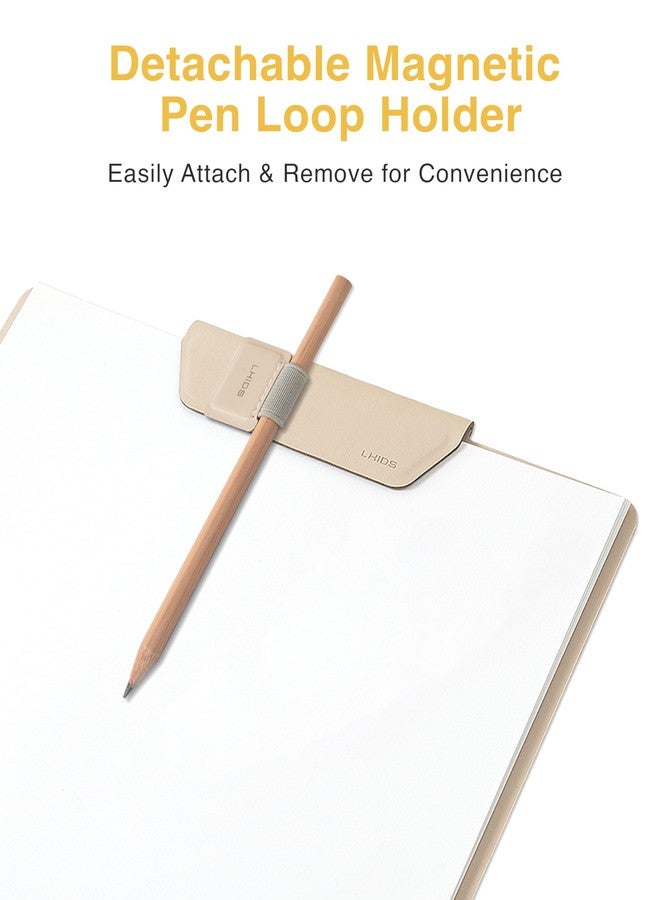 LHiDS Magnetic Clipboard - Slim Leather Writing Board with Detachable Pen Holder, Professional Magnetic Clipboards for Office, (A4 Letter Size, 9x12.5) (Apricot, A4 Letter) - Image 3