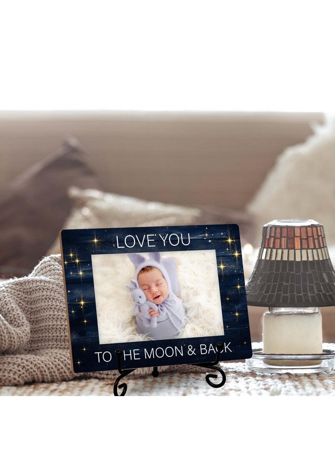 SSQBZU Baby Picture Frame - Love You To The Moon & Back - Displays 4x6 Photo, Rustic Wooden Frame, 8x5.8 inches - Image 5
