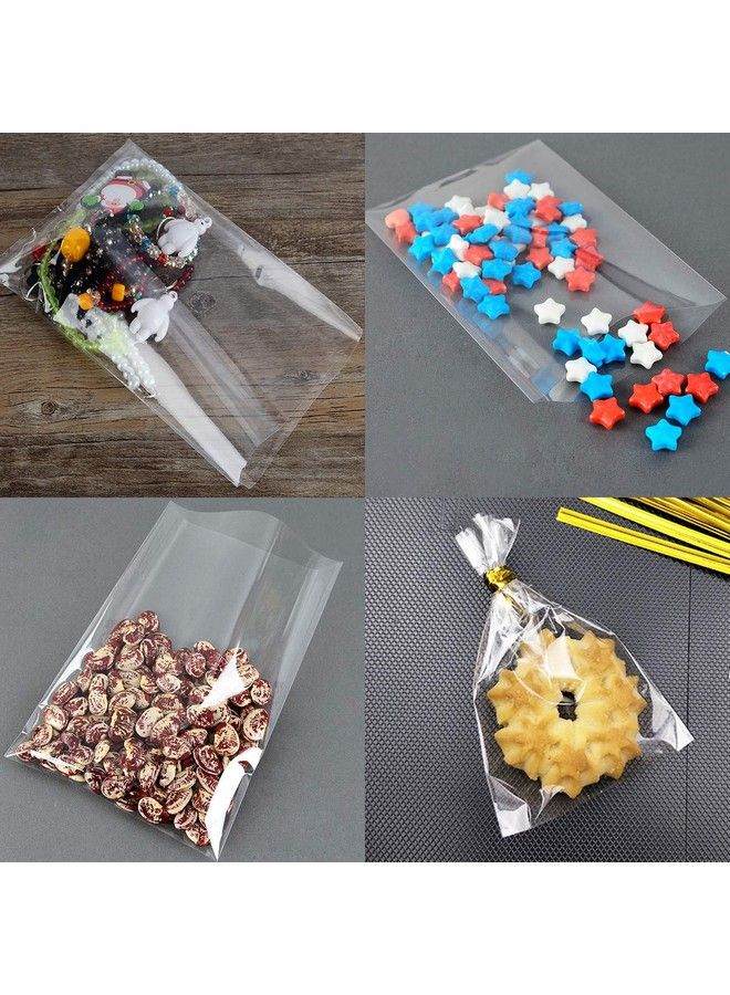 Augshy Cake Pop Bagsaugshy 300 Pcs Cellophane Treat Bags 3X5 With 300 Twist Ties 1.4 Mils Thickness Opp Plastic Bags For Lollipop Candy Chocolate Cookie Wrapping Buffet - Image 5