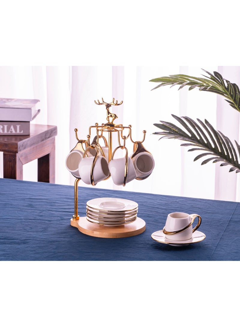 طقم قهوة بورسلين + حامل