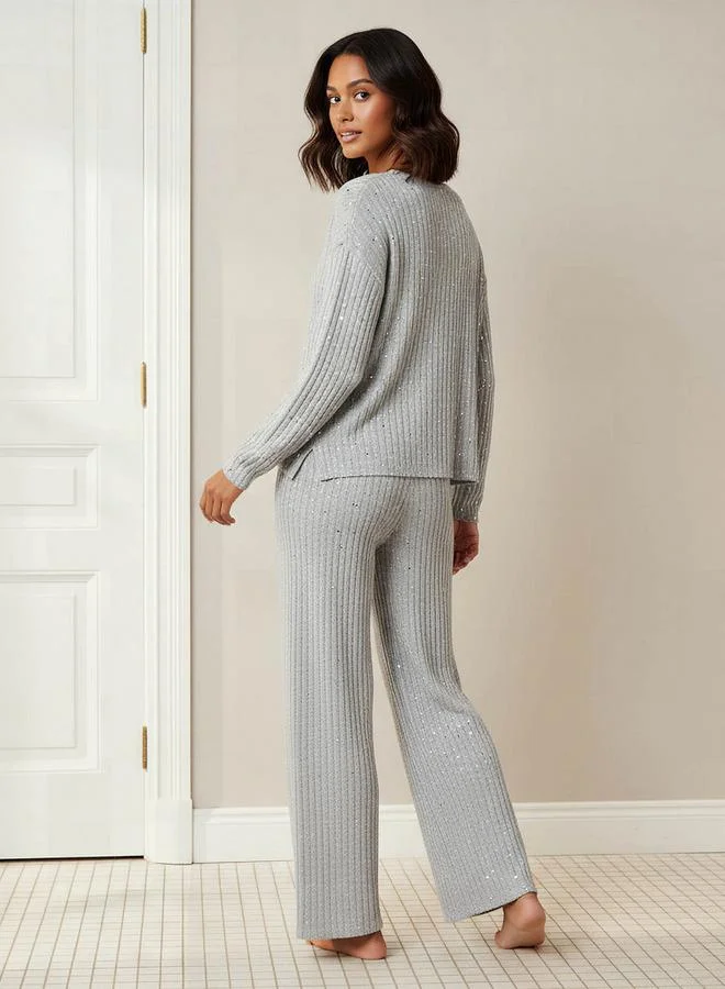 Splash FAV  Pyjama Set Ribbed Top & Trousers for Women | Best Price UAE