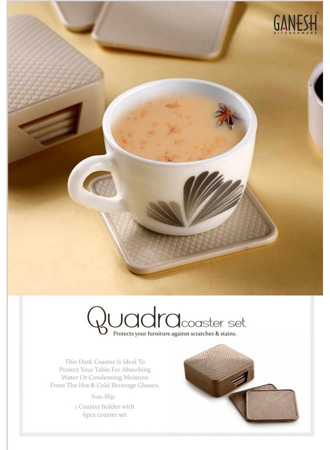 GANESH Plastic Quadra Tea Coaster Set for Dining Table for Hot Pots - Coasters for Cups Set of 6 - Image 4