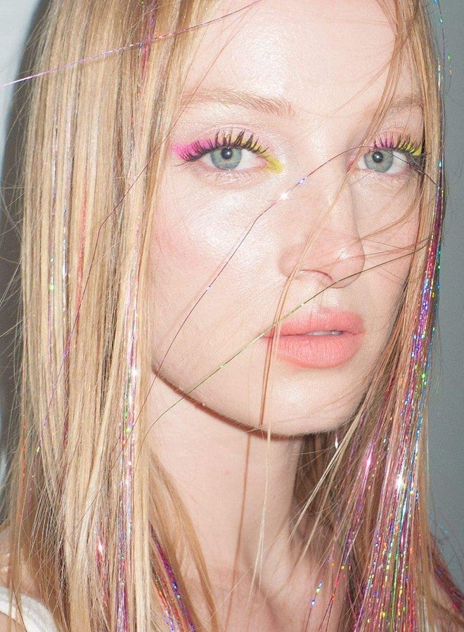 La Bella 47" Holographic Hair Tinsel Kit Shining Pink Professional Sparkle Heat-Resistant Silk Extensions, Easy to Apply, Hair Accessories for Girls, Party Hair, Gifts for Girls (1000 Strands, Shining Pink) - Image 5