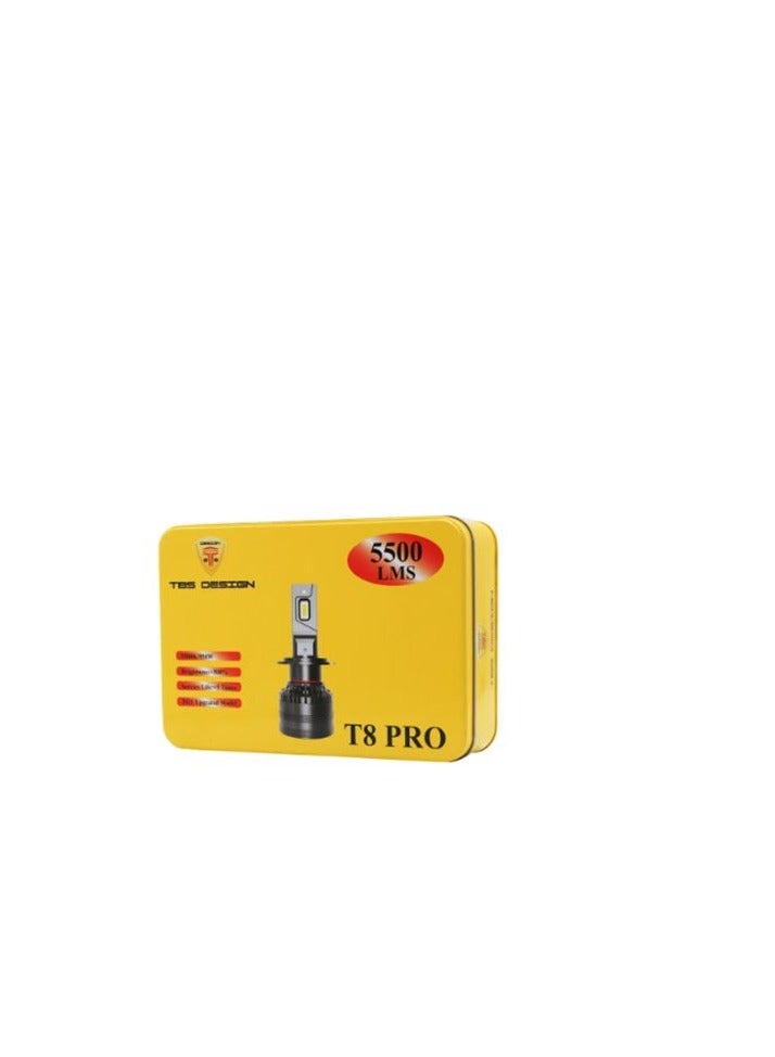 طقم مصابيح أمامية LED T8PRO للسيارة H8 5500K - Image 3