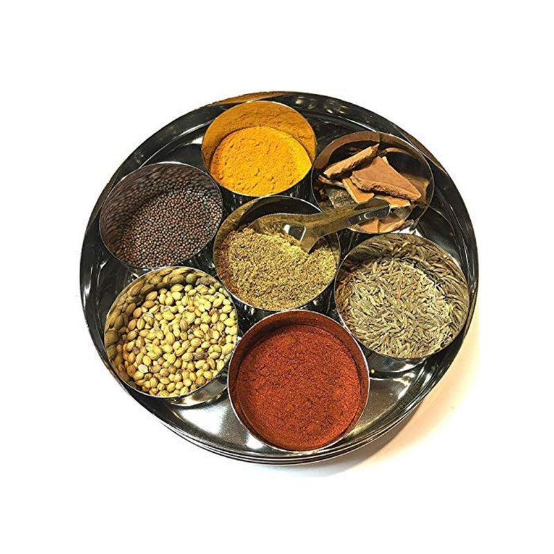 YADNESH Stainless Steel Masala Dabba Spice Box,Spice Containers Masala Dabba 7 Compartments - Image 2