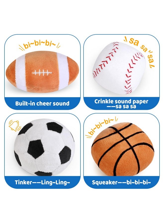 KMUYSL Baby Toys 0-12 Months, My First Sports Bag Plush Toy - 4 Sensory Balls Soft Toys With Crinkle, Rattles For 0-3-6-9-12 Month Newborn Infant, 1St Birthday For Babies Boys Girls Age 1+  - Image 2