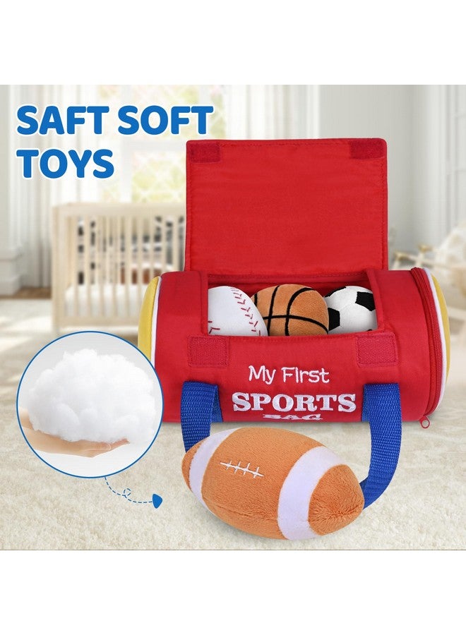 KMUYSL Baby Toys 0-12 Months, My First Sports Bag Plush Toy - 4 Sensory Balls Soft Toys With Crinkle, Rattles For 0-3-6-9-12 Month Newborn Infant, 1St Birthday For Babies Boys Girls Age 1+  - Image 4