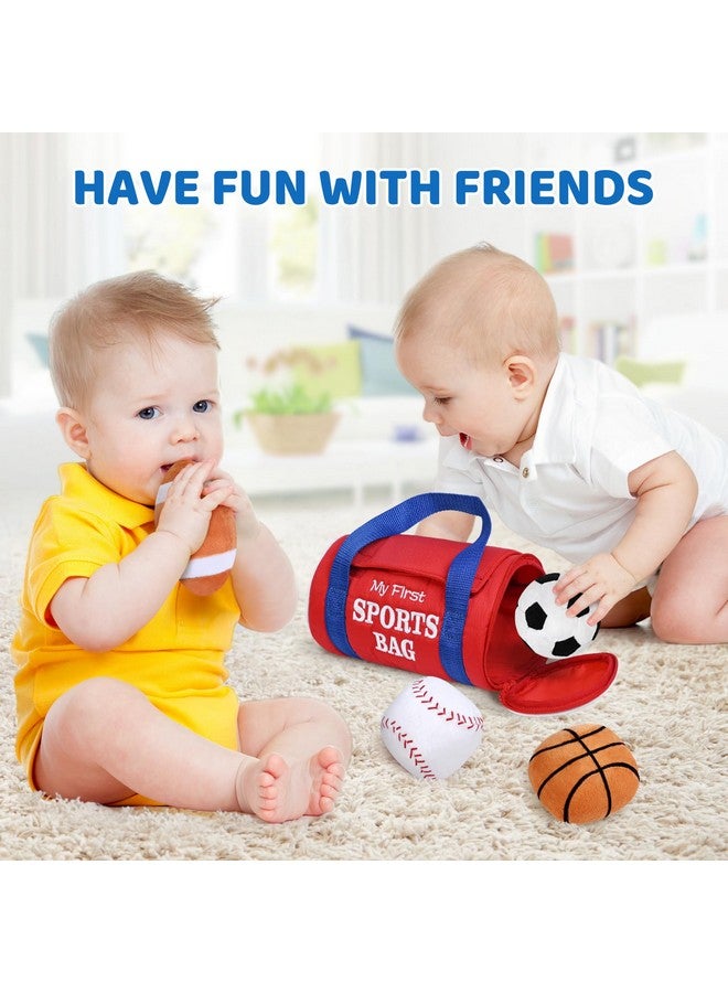 KMUYSL Baby Toys 0-12 Months, My First Sports Bag Plush Toy - 4 Sensory Balls Soft Toys With Crinkle, Rattles For 0-3-6-9-12 Month Newborn Infant, 1St Birthday For Babies Boys Girls Age 1+  - Image 3