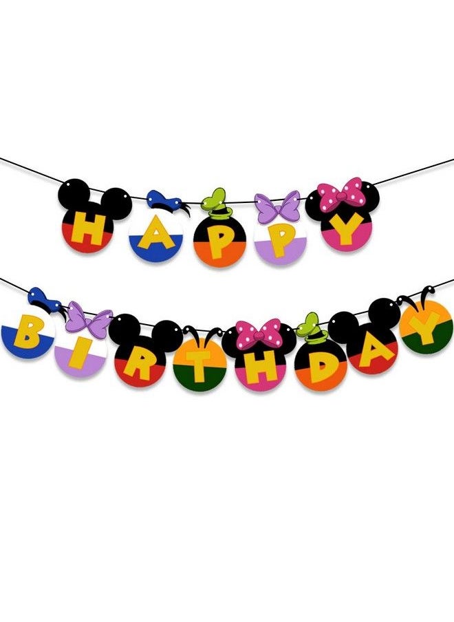 Hongkai - Mouse Theme Happy Birthday Banner Flags Photo Happy Birthday Party 1St Birthday Baby Kids Birthday Party Decorations Supplies Favors - Image 1