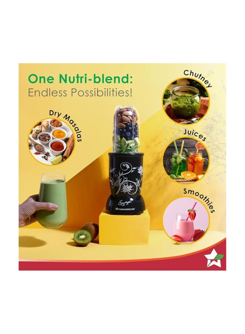 Wonderchef Nutri-blend Mixer, Grinder & Blender | Powerful 400W 22000 RPM motor | Stainless steel Blades | 2 unbreakable jars  - Image 2