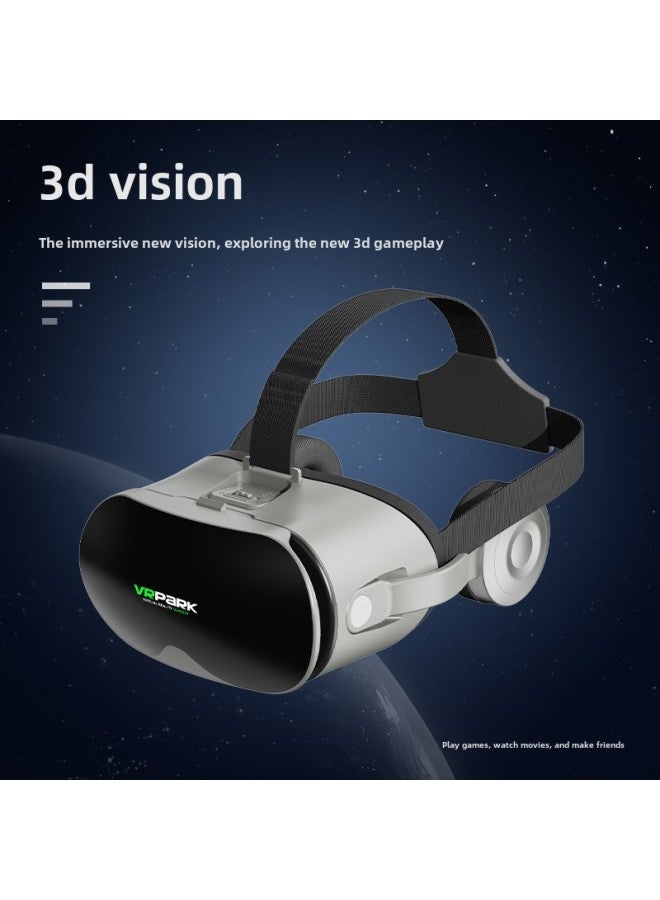 VRPARK Glasses VR All-in-One Bluetooth Headset HD Movie Headset BOX VR Glasses-Color:J70 Space White + Y1 Black - Image 2