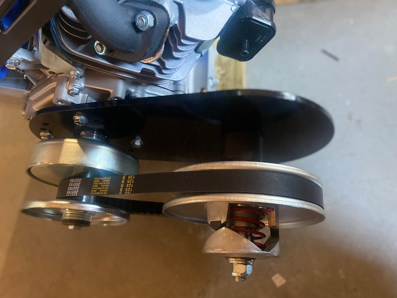 Blast LED - Predator 420CC Go Kart Torque Converter Kit: 40 Series Mounting back plate, 1" Driver, Driven Pulley, Belt, Mounting Hardware (5/8" Driven pulley) - Image 5