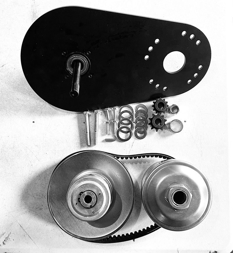 Blast LED - Predator 420CC Go Kart Torque Converter Kit: 40 Series Mounting back plate, 1" Driver, Driven Pulley, Belt, Mounting Hardware (5/8" Driven pulley) - Image 1