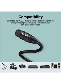Arabest XLR Microphone Cable Male To Female 3 Pin Cannon Balanced Extension Cable for Recording Applications, Mixers, Speaker Systems, DMX Lights,Mixer,Amplifiers (5 Meters)  - Image 2