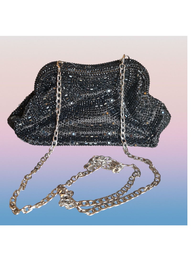 Generic Women's black Evening Bag – Elegant Clutch for Parties & Special Occasions – Spacious Crossbody Purse with Long Chain – Stylish Handbag for Women  - Image 1