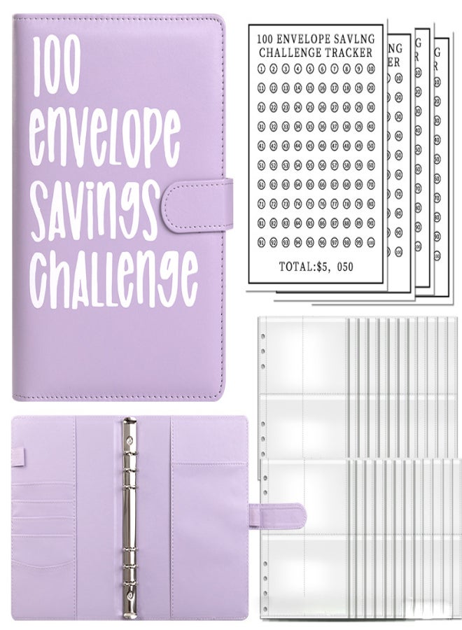 100 Envelope Challenge Binder, Easy and Fun Way to Save $5,050, Savings Challenges Budget Book Binder with Cash Envelopes for Budgeting Planner & Saving Money - Image 2