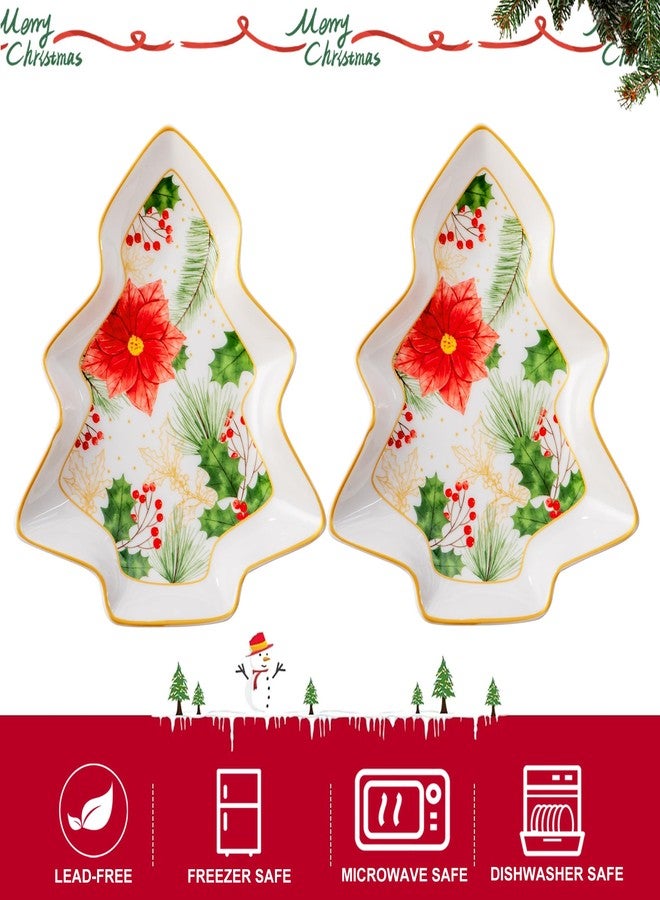fMSDD Cute Small 6 Inch Tree Plates, Set of 2, New Bone China with Decal, Microwave and Dishwasher Safe - Image 2