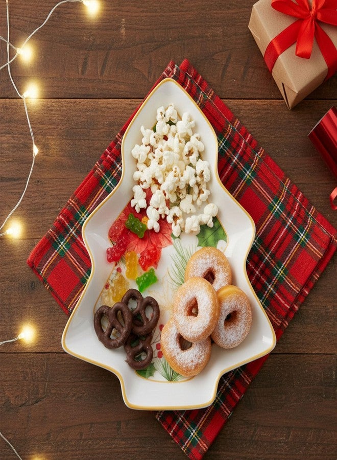 fMSDD Cute Small 6 Inch Tree Plates, Set of 2, New Bone China with Decal, Microwave and Dishwasher Safe - Image 5
