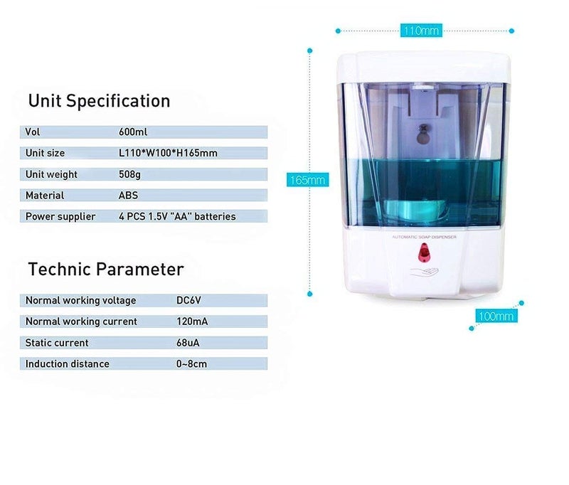 Puffin™ Wall Mounted Motion Sensor Automatic Soap Dispenser 700ML - Image 4