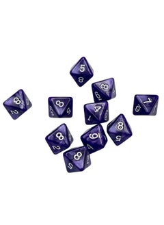 Marsrut 10 Pieces D8 Polyhedral Dice Set - 8 Sided Dice With Numbers | Ideal For Board Games, Classroom Activities, Party Table & Gaming Fun (Color: Purple, Size: 1.6Cm/0.63In)  - Image 1