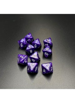 Marsrut 10 Pieces D8 Polyhedral Dice Set - 8 Sided Dice With Numbers | Ideal For Board Games, Classroom Activities, Party Table & Gaming Fun (Color: Purple, Size: 1.6Cm/0.63In)  - Image 2