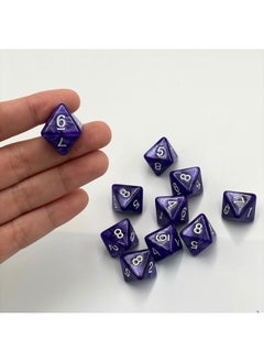 Marsrut 10 Pieces D8 Polyhedral Dice Set - 8 Sided Dice With Numbers | Ideal For Board Games, Classroom Activities, Party Table & Gaming Fun (Color: Purple, Size: 1.6Cm/0.63In)  - Image 4