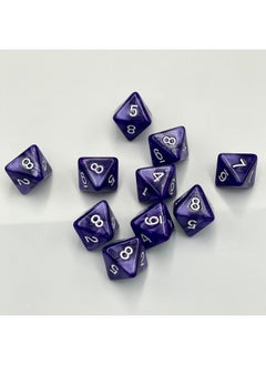 Marsrut 10 Pieces D8 Polyhedral Dice Set - 8 Sided Dice With Numbers | Ideal For Board Games, Classroom Activities, Party Table & Gaming Fun (Color: Purple, Size: 1.6Cm/0.63In)  - Image 3