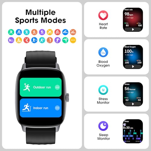 Kummel Pedometer Watch No APP/Phone Required, Waterproof Fitness Tracker Watch with Heart Rate Monitor, Large Screen with Pedometer, Sleep Tracking, Calories & Step Counter, Smart Watches for Women Men - Image 4