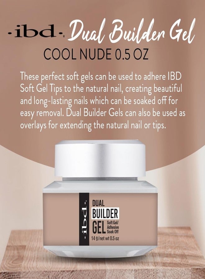 IBD Dual Builder Gel, Soft Gel and Adhesive, UV/Led Curable, Cool Nude 0.5 oz - Image 2