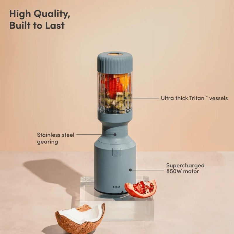 Beast Mighty 850 Plus | Premium Compact Personal Blender | Smoothies, Shakes, Dressings, Sauces | Blends Ice and Frozen Fruit | New XL Vessel | Extra Vessels, Lids and Straws | 850W (Mist) - Image 2