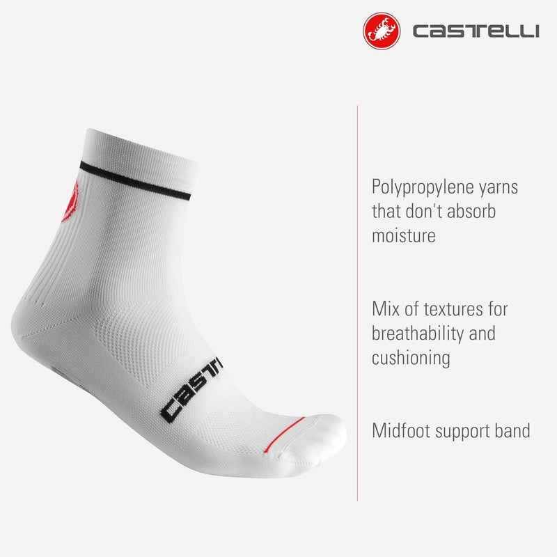 Castelli Men’s Entrata 9 Sock, Performance Cycling Apparel Sock, Moisture Wicking with Midfoot Support Band for Road Biking - Image 2
