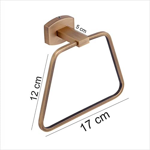 KANJAL Premium Solid Brass Towel Ring – Modern Brushed Gold Napkin Holder for Bathroom & Kitchen | Rust-Proof Wall Mounted Hand Towel Hanger - Image 3
