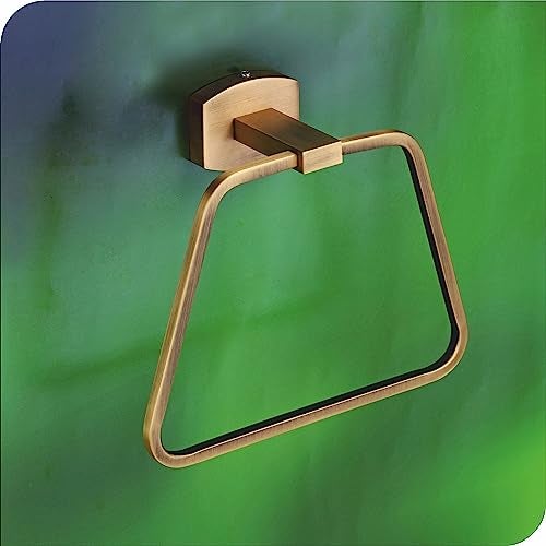 KANJAL Premium Solid Brass Towel Ring – Modern Brushed Gold Napkin Holder for Bathroom & Kitchen | Rust-Proof Wall Mounted Hand Towel Hanger - Image 1