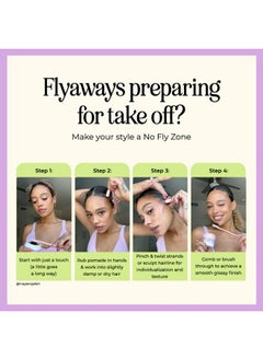 INH INH Hair Pomade for Flyaways | Water Based & Strong Hold Fly Away Hair Tamer | Sweat Proof No Fly Zone Pomade & Texturizer for Styling | Glossy Finish for a Sleek Look | 2oz  - Image 5