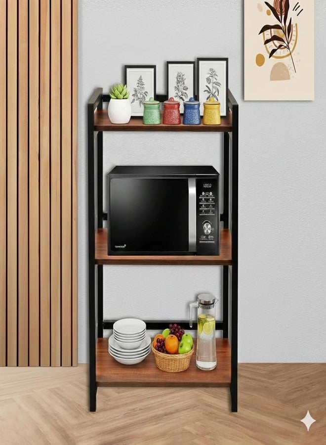 Rellon Microwave Stand,Kitchen Rack Oven Rack 3-Tier Counter Shelf,Space Saving Organizer, Two Layers Counter Top Organizer for Printers on Desk, Microwave Shelf Stand - Image 4