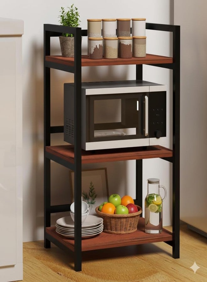 Rellon Microwave Stand,Kitchen Rack Oven Rack 3-Tier Counter Shelf,Space Saving Organizer, Two Layers Counter Top Organizer for Printers on Desk, Microwave Shelf Stand - Image 2