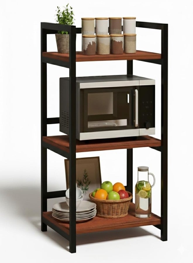 Rellon Microwave Stand,Kitchen Rack Oven Rack 3-Tier Counter Shelf,Space Saving Organizer, Two Layers Counter Top Organizer for Printers on Desk, Microwave Shelf Stand - Image 1