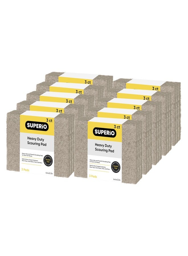 Superio Natural Scouring Pad Non-Scratch Sisal Plant Based Scrubber Cleaning Scrub Pads, Eco-Friendly Reusable Kitchen Scrubbing Pad Pack of 30, by Superio - Image 1