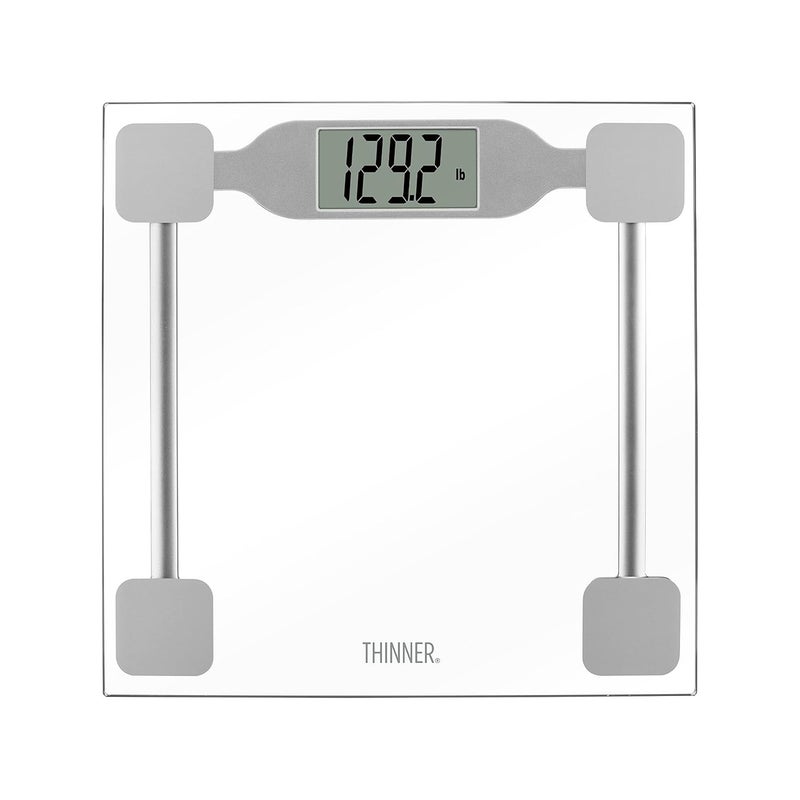 CONAIR Thinner by Conair Scale for Body Weight Digital Bathroom Scale in Clear Tempered Glass - Image 1