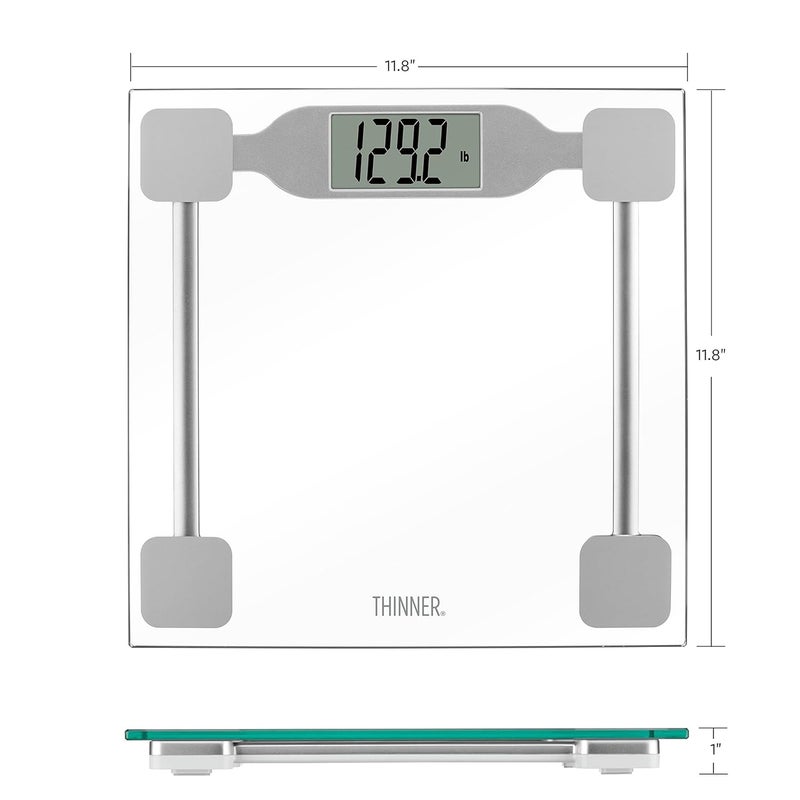 CONAIR Thinner by Conair Scale for Body Weight Digital Bathroom Scale in Clear Tempered Glass - Image 5
