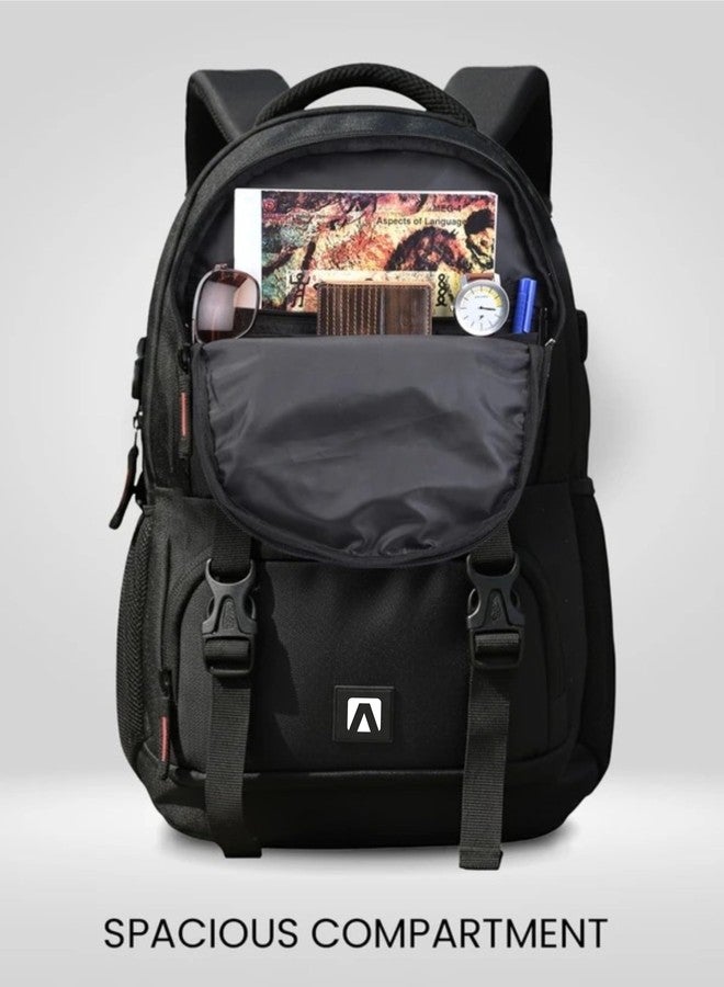 Alison Travel Laptop Backpack with Multiple Pockets and Compartments for 15.6 inch Laptop, Water Resistant, Spacious with Padded Shoulder Straps, Black | for 15.6 inch Laptop (BLACK) - Image 3