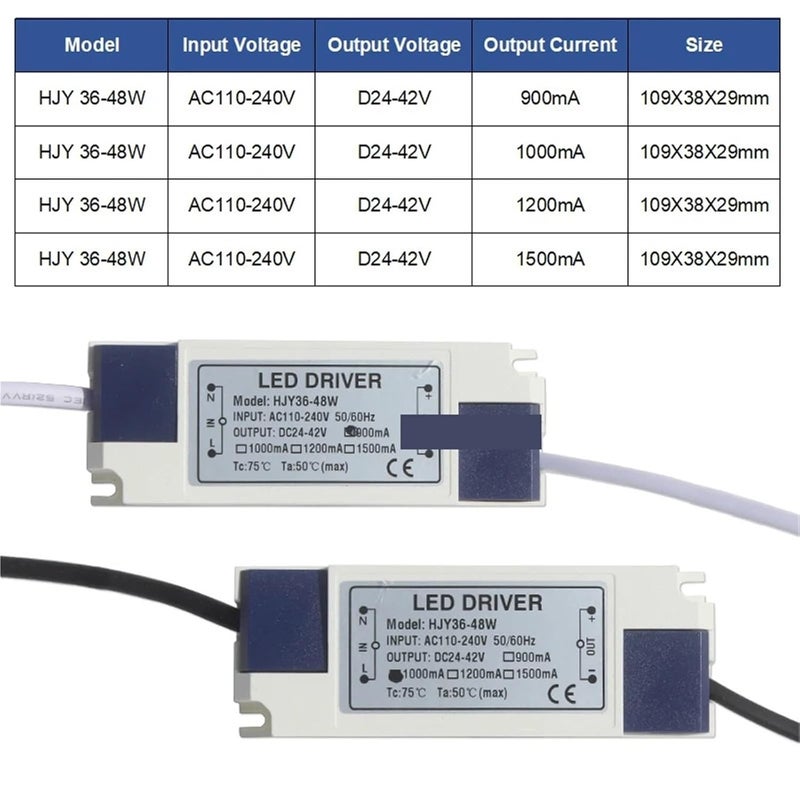 LED Driver Power Supply 36W 48W 900mA DC24 42V External Transformer 1pcs - Image 4